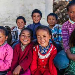 Sherpa children seen during everest base camp trek | Everest packages | Before route to gokyo lake and cho la pass